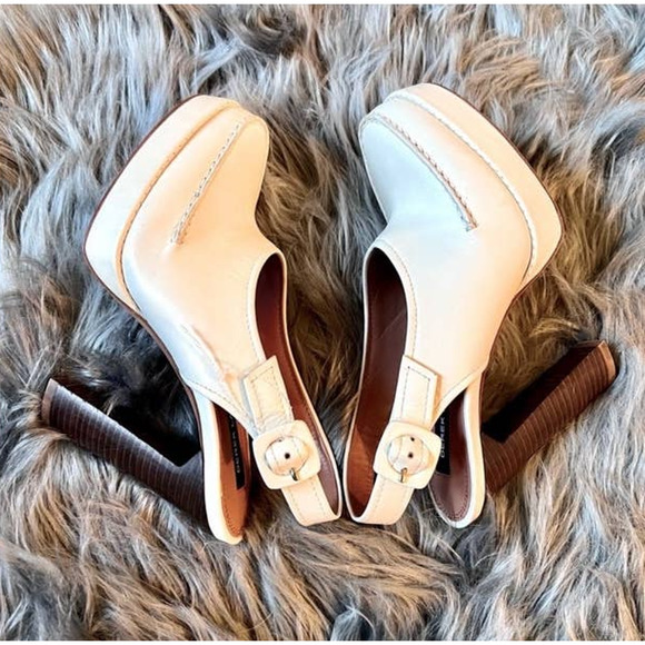 Derek Lam Shoes - NEW Derek Lam Ashten Calf Skin Leather Upper Sling Back Adjustable Heel Womens 7